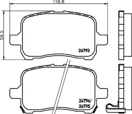 Комплект тормозных колодок, дисковый тормоз HELLA PAGID 8DB 355 014-661