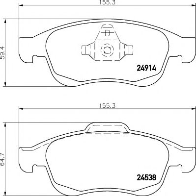 Комплект тормозных колодок, дисковый тормоз HELLA PAGID 8DB 355 014-791