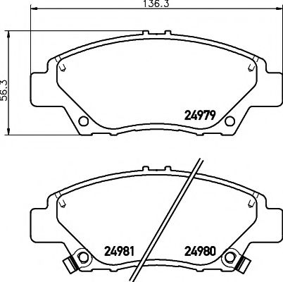 Комплект тормозных колодок, дисковый тормоз HELLA PAGID 8DB 355 015-001