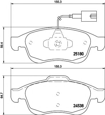 Комплект тормозных колодок, дисковый тормоз HELLA PAGID 8DB 355 015-521