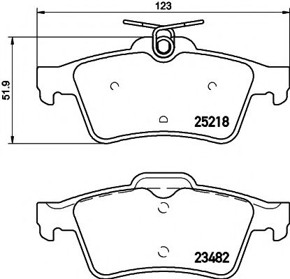 Комплект тормозных колодок, дисковый тормоз HELLA PAGID 8DB 355 015-741