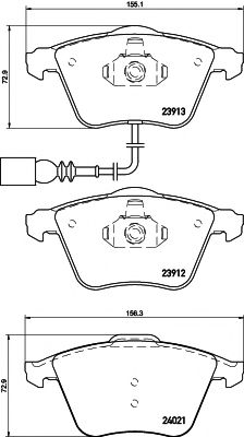 Комплект тормозных колодок, дисковый тормоз HELLA PAGID 8DB 355 015-971