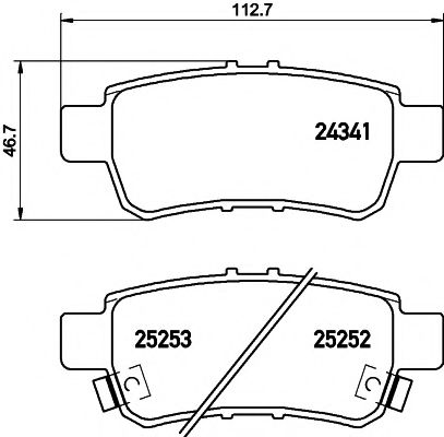 Комплект тормозных колодок, дисковый тормоз HELLA PAGID 8DB 355 016-081