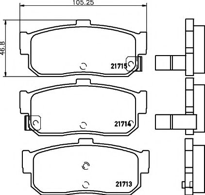 Комплект тормозных колодок, дисковый тормоз HELLA PAGID 8DB 355 016-561