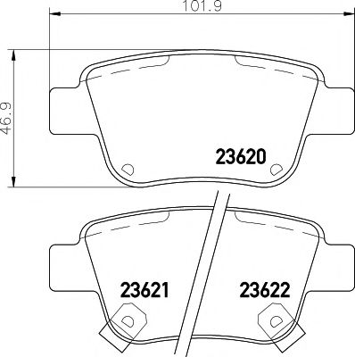 Комплект тормозных колодок, дисковый тормоз HELLA PAGID 8DB 355 017-331