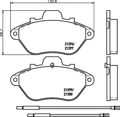 Комплект тормозных колодок, дисковый тормоз HELLA PAGID 8DB 355 019-001