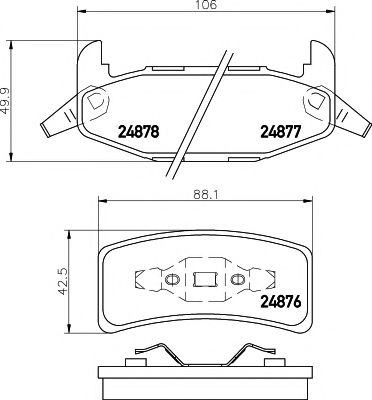 Комплект тормозных колодок, дисковый тормоз HELLA PAGID 8DB 355 020-051