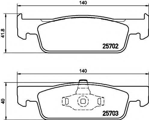 Комплект тормозных колодок, дисковый тормоз HELLA PAGID 8DB 355 020-801