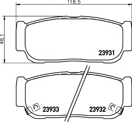 Комплект тормозных колодок, дисковый тормоз HELLA PAGID 8DB 355 020-221