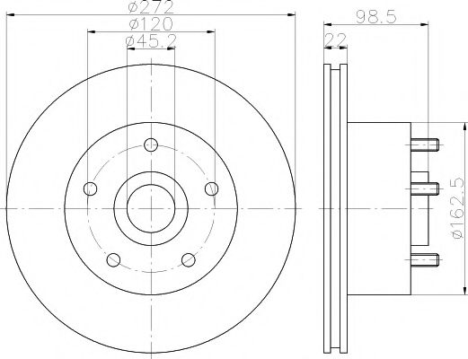 Тормозной диск HELLA PAGID 8DD 355 119-901