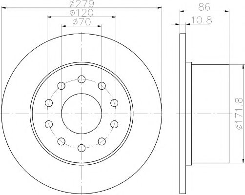 Тормозной диск HELLA PAGID 55587