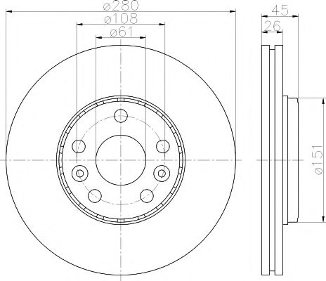 Тормозной диск HELLA PAGID 8DD 355 119-691