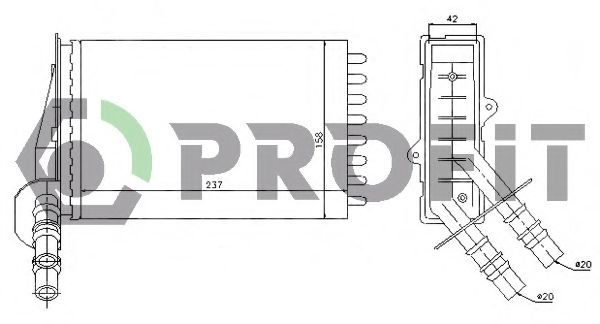 Теплообменник, отопление салона PROFIT PR 0540N7