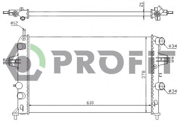 Радиатор, охлаждение двигателя PROFIT PR 5054A3