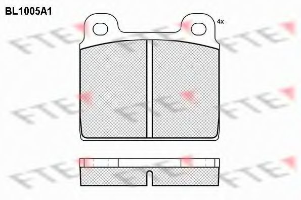 Комплект тормозных колодок, дисковый тормоз FTE BL1005A1