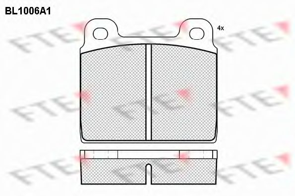 Комплект тормозных колодок, дисковый тормоз FTE BL1006A1