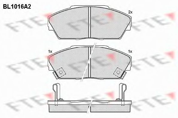 Комплект тормозных колодок, дисковый тормоз FTE BL1016A2