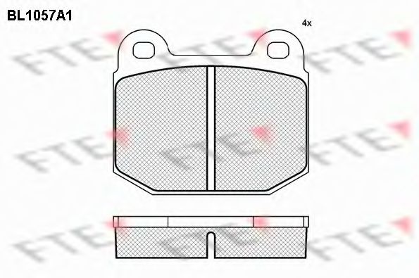 Комплект тормозных колодок, дисковый тормоз FTE BL1057A1