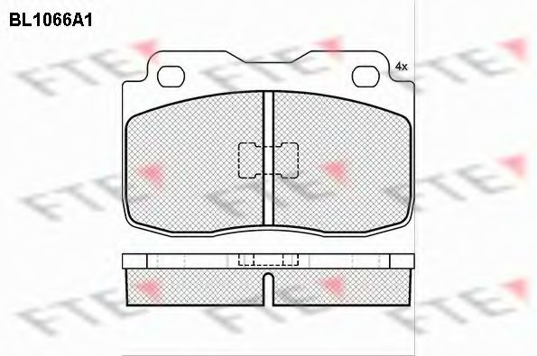 Комплект тормозных колодок, дисковый тормоз FTE BL1066A1