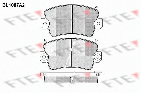 Комплект тормозных колодок, дисковый тормоз FTE BL1087A2