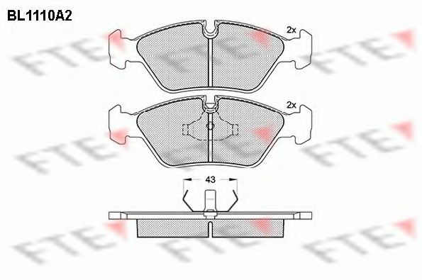 Комплект тормозных колодок, дисковый тормоз FTE BL1110A2