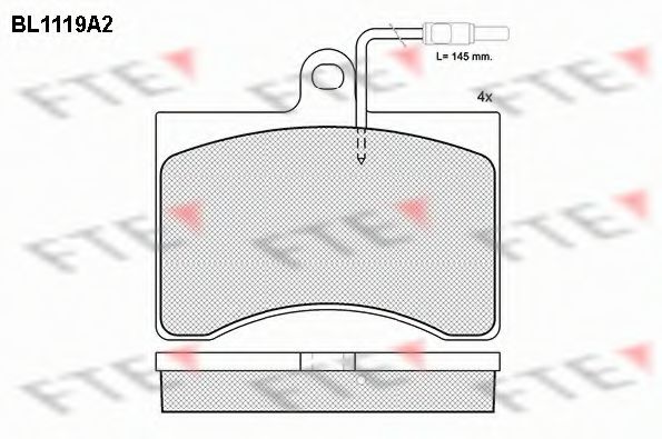 Комплект тормозных колодок, дисковый тормоз FTE 20655