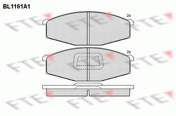 Комплект тормозных колодок, дисковый тормоз FTE BL1161A1