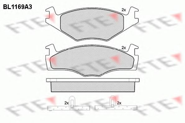 Комплект тормозных колодок, дисковый тормоз FTE BL1169A3