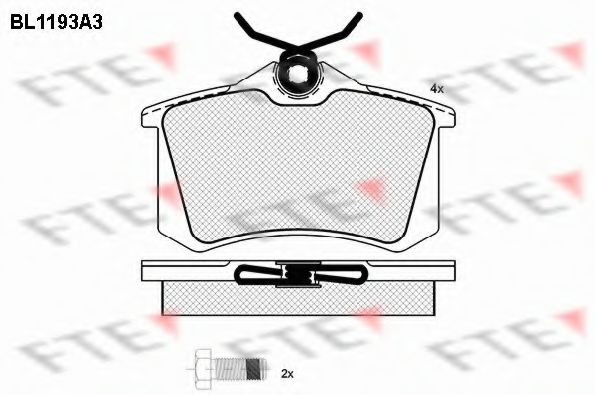 Комплект тормозных колодок, дисковый тормоз FTE BL1193A3