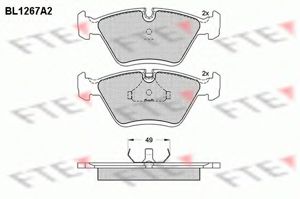 Комплект тормозных колодок, дисковый тормоз FTE BL1267A2