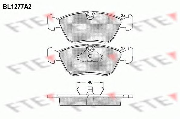 Комплект тормозных колодок, дисковый тормоз FTE BL1277A2