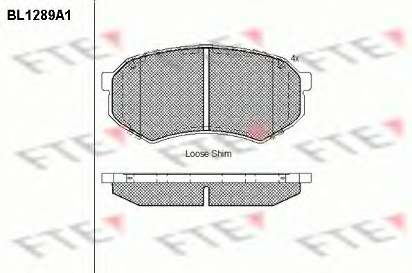 Комплект тормозных колодок, дисковый тормоз FTE BL1289A1