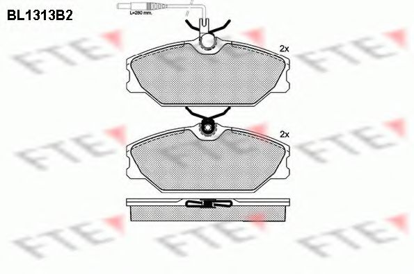 Комплект тормозных колодок, дисковый тормоз FTE BL1313B2