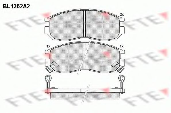 Комплект тормозных колодок, дисковый тормоз FTE BL1362A2