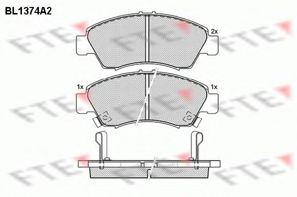 Комплект тормозных колодок, дисковый тормоз FTE BL1374A2