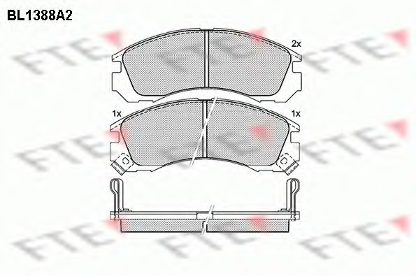 Комплект тормозных колодок, дисковый тормоз FTE BL1388A2