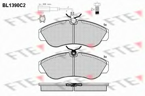 Комплект тормозных колодок, дисковый тормоз FTE BL1390C2