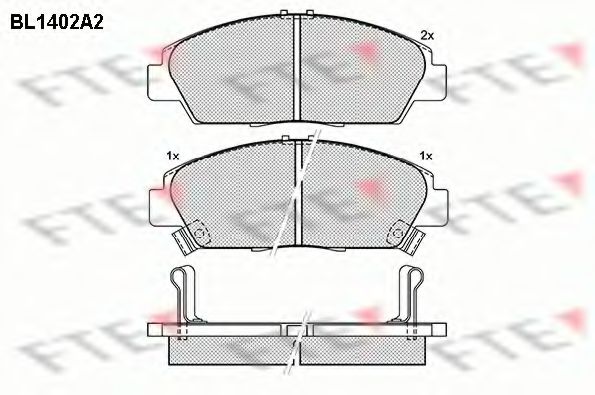 Комплект тормозных колодок, дисковый тормоз FTE BL1402A2