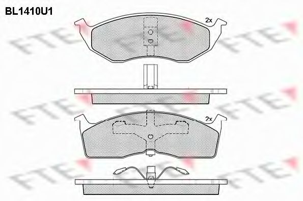 Комплект тормозных колодок, дисковый тормоз FTE BL1410U1