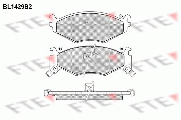 Комплект тормозных колодок, дисковый тормоз FTE BL1429B2