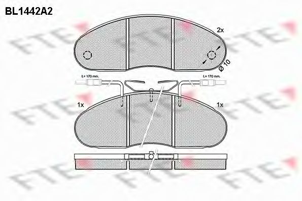 Комплект тормозных колодок, дисковый тормоз FTE BL1442A2