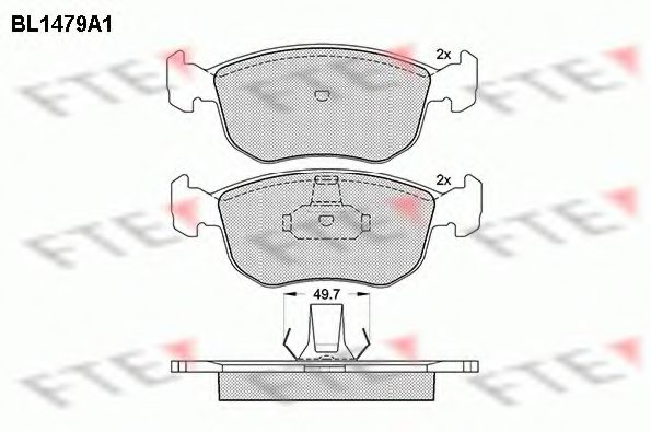 Комплект тормозных колодок, дисковый тормоз FTE BL1479A1