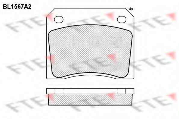 Комплект тормозных колодок, дисковый тормоз FTE BL1567A2