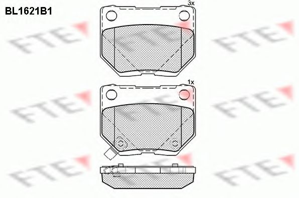 Комплект тормозных колодок, дисковый тормоз FTE BL1621B1