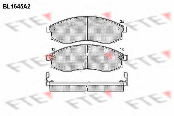 Комплект тормозных колодок, дисковый тормоз FTE BL1645A2