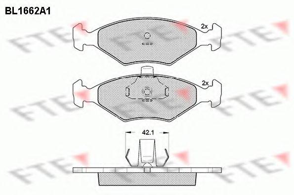 Комплект тормозных колодок, дисковый тормоз FTE BL1662A1