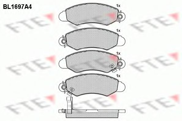 Комплект тормозных колодок, дисковый тормоз FTE BL1697A4