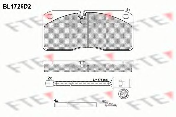Комплект тормозных колодок, дисковый тормоз FTE BL1726D2