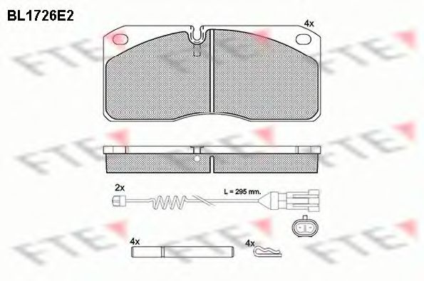 Комплект тормозных колодок, дисковый тормоз FTE BL1726E2