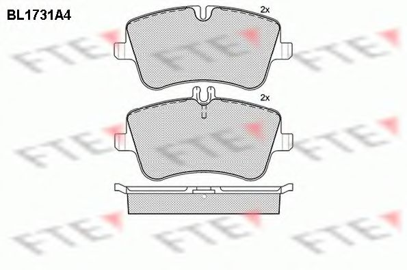 Комплект тормозных колодок, дисковый тормоз FTE BL1731A4